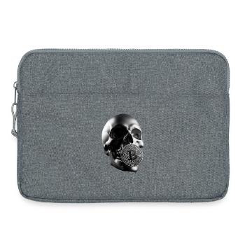 Bitcoin Skull Skull Crypto Design - Sacoche pour ordinateur portable 15 pouces - gris chiné - Devant