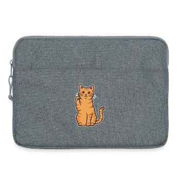 Red Cat Tabby Maneki-Neko Hi Porträt - Laptoptasche 15" - Grau meliert - Vorne