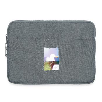 Wattvogel® Nordsee Möwe – Strandkorb Moment  - Laptoptasche 15" - Grau meliert - Vorne