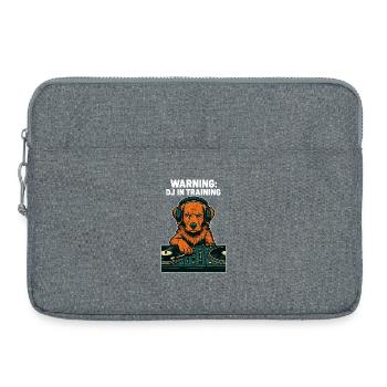DJ Toller Hund – Warning: DJ in Training - Laptoptasche 15" - Grau meliert - Vorne