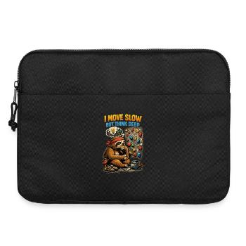 Faultier beim Bouldern – Comic Klettern Shirt - Laptoptasche 15" - Schwarz - Vorne