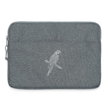 Papageien-Silhouette auf dem Ast - Laptoptasche 15" - Grau meliert - Vorne