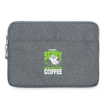 Je ne suis pas effrayant, j’ai juste besoin d’un café - Sacoche pour ordinateur portable 15 pouces - gris chiné - Devant