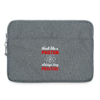 Think like a Proton - always stay positive! - Laptop bag 15" - heather grey - Front