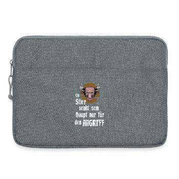 Ein Stier - Laptoptasche 15" - Grau meliert - Vorne