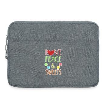 Cool Statement Süßigkeiten Naschkatzen Nachspeise - Laptoptasche 15" - Grau meliert - Vorne