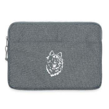 Wolfsspitz Head "Black Edition" - Laptop bag 15" - heather grey - Front