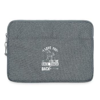 conception de chevaux de course - Sacoche pour ordinateur portable 15 pouces - gris chiné - Devant