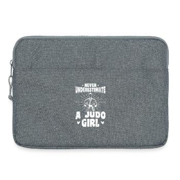 Judoka féminine - Sacoche pour ordinateur portable 15 pouces - gris chiné - Devant