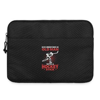 Vieil homme avec un bâton de hockey - Sacoche pour ordinateur portable 15 pouces - noir - Devant