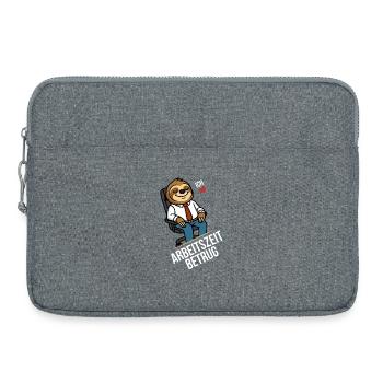 Arbeitszeitbetrug T-Shirt – Büro-Faultier - Laptoptasche 15" - Grau meliert - Vorne