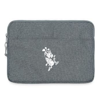 Course de relais pour un chien blanc - Sacoche pour ordinateur portable 15 pouces - gris chiné - Devant