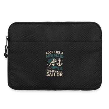 Mermaid Look Sailor Talk Sprüche Seglerin - Laptoptasche 15" - Schwarz - Vorne