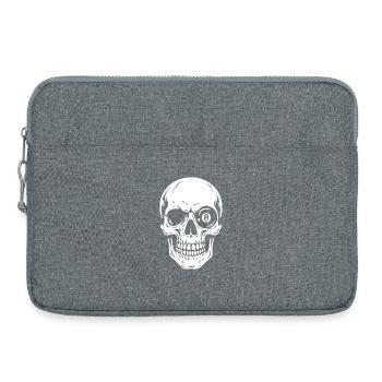 Eight Ball, Totenkopf, Billard Spieler Geschenk - Laptoptasche 15" - Grau meliert - Vorne