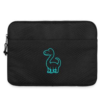 Dessin au trait de dinosaure turquoise pour les enfants - Sacoche pour ordinateur portable 15 pouces - noir - Devant