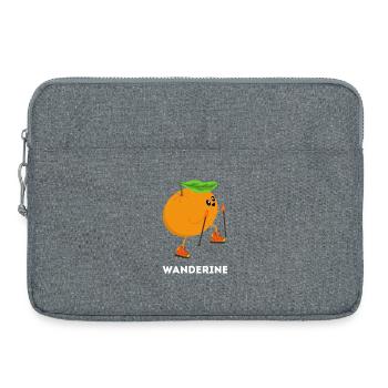 Wanderine - Tangerine Goes Hiking Pun - Laptop bag 15" - heather grey - Front