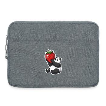 Panda fraise ami autocollant - Sacoche pour ordinateur portable 15 pouces - gris chiné - Devant