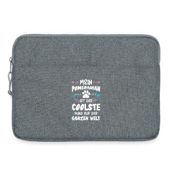 pomeranian zwergspitz hund spruch - Laptoptasche 15" - Grau meliert - Vorne