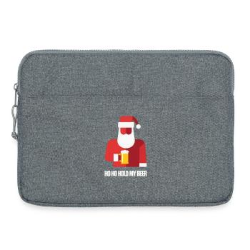Vektor Weihnachtsmann mit Bier Hoho Hold my Beer - Laptoptasche 15" - Grau meliert - Vorne
