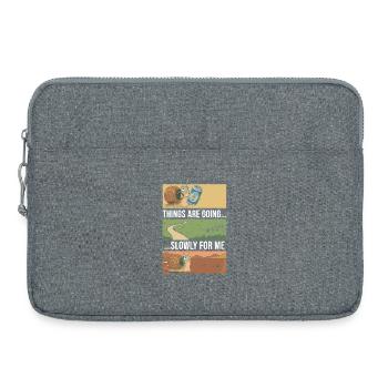 Escargot avec boisson : Les choses avancent lentement - Sacoche pour ordinateur portable 15 pouces - gris chiné - Devant