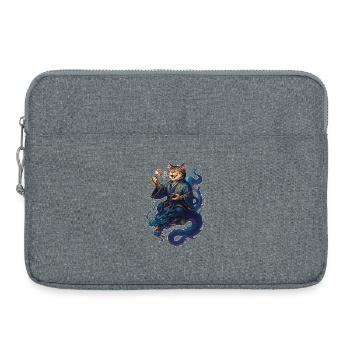 Sushi Katze getigert Kimono Drache Geschenk - Laptoptasche 15" - Grau meliert - Vorne