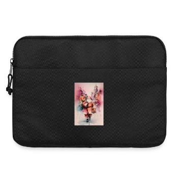 Städtischer Aquarell-Weihnachtsmann und Geschenke - Laptoptasche 15" - Schwarz - Vorne