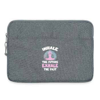 Zukunft einatmen, Vergangenheit ausatmen - Laptoptasche 15" - Grau meliert - Vorne