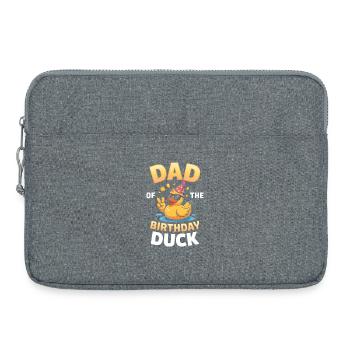 Geburtstags-Enten-Papa-Tee - Laptoptasche 15" - Grau meliert - Vorne
