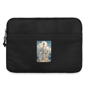 Schneebedeckte Himmlische Burg - Laptoptasche 15" - Schwarz - Vorne