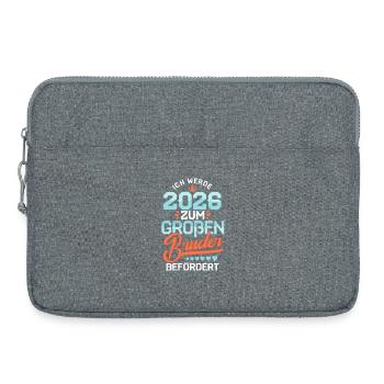 Ich werde 2026 Großer Bruder Schwangerschaft Baby - Laptoptasche 15" - Grau meliert - Vorne