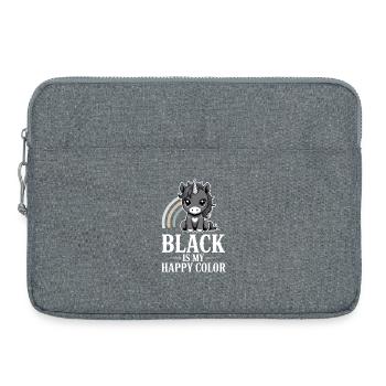 Le noir est ma licorne de couleur joyeuse - Sacoche pour ordinateur portable 15 pouces - gris chiné - Devant