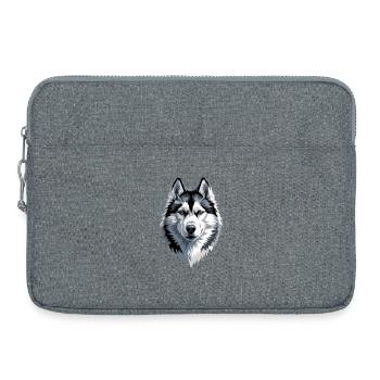 Husky Dogs Amoureux Amour des Huskies sibériens - Sacoche pour ordinateur portable 15 pouces - gris chiné - Devant