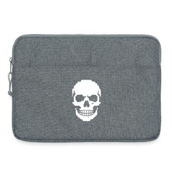 Pixel Art du Crâne - Sacoche pour ordinateur portable 15 pouces - gris chiné - Devant