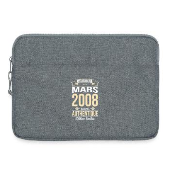 Anniversaire 18 ans - Original - Mars 2008 - Sacoche pour ordinateur portable 15 pouces - gris chiné - Devant