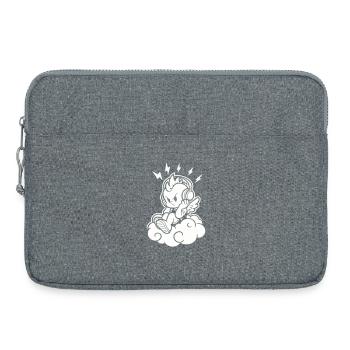 Punk Engel – Cherub mit Kopfhörern - Laptoptasche 15" - Grau meliert - Vorne