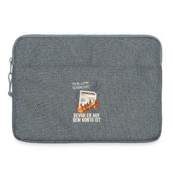 My wages burn - Laptop bag 15" - heather grey - Front