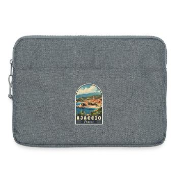 Découvrez Ajaccio en France Paradis méditerranéen - Sacoche pour ordinateur portable 15 pouces - gris chiné - Devant
