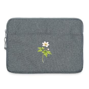 Buschwindröschen Frühlingsblume Illustration   - Laptoptasche 15" - Grau meliert - Vorne