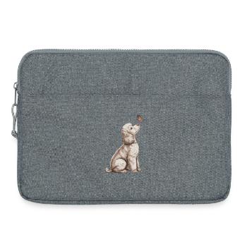Banksy Style Pudel Geschenk für Dog Lovers - Laptoptasche 15" - Grau meliert - Vorne