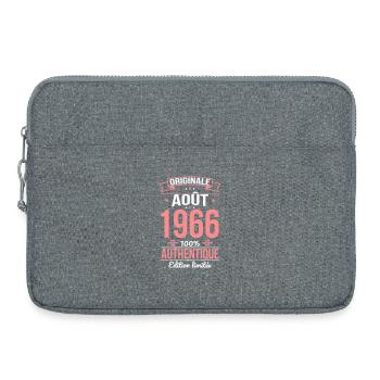Anniversaire 60 ans - Originale - Août 1966 - Sacoche pour ordinateur portable 15 pouces - gris chiné - Devant