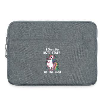 Pastel Unicorn Gym Humor Butt stuff sexy - Laptop bag 15" - heather grey - Front