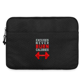 Excuses Never Burn Calories Bodybuilder Spruch - Laptoptasche 15" - Schwarz - Vorne