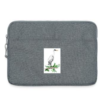 Great Blue Heron Watercolor Poster - Laptop bag 15" - heather grey - Front