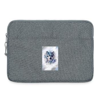 Wolf im Schneesturm grey Version - Laptoptasche 15" - Grau meliert - Vorne