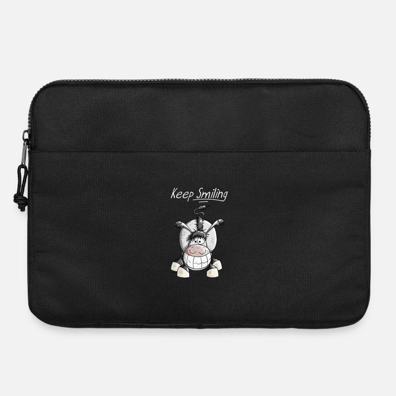 Keep Smiling Âne - Sacoche pour ordinateur portable 15 pouces - noir