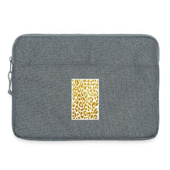 Leopard skin in gold, leopard - Laptop bag 15" - heather grey - Front