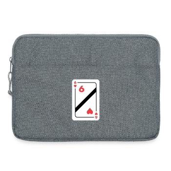 Coeur Six Carte à jouer Carte de poker - Sacoche pour ordinateur portable 15 pouces - gris chiné - Devant