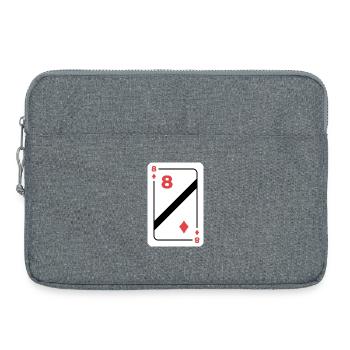 Karo Acht Spielkarte Pokerkarte - Laptoptasche 15" - Grau meliert - Vorne