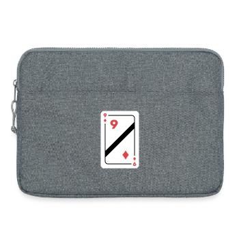 Karo Neun Spielkarte Pokerkarte - Laptoptasche 15" - Grau meliert - Vorne