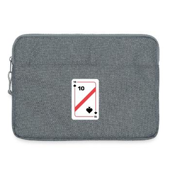 Dix piques Carte à jouer Carte de poker - Sacoche pour ordinateur portable 15 pouces - gris chiné - Devant
